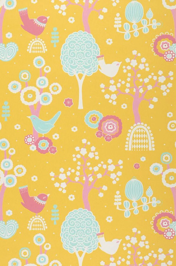 Tapete Körsbärsdalen Maisgelb 1 Tapete Körsbärsdalen Maisgelb