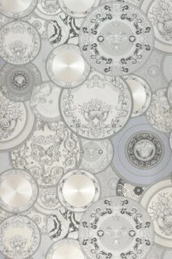 Versace Tapete Noell Hellgrau Schimmer
