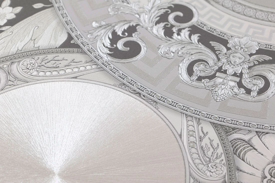 Versace Tapete Noell Hellgrau Schimmer 2 Versace Tapete Noell Hellgrau Schimmer - Image 2