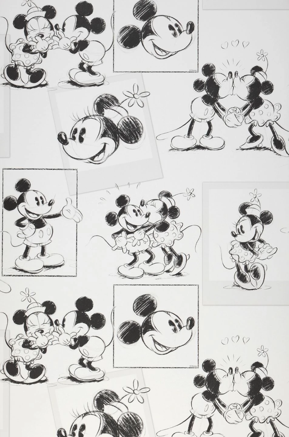 Tapete Mickey Sketches Weiss 2 Tapete Mickey Sketches Weiss – Bild 2