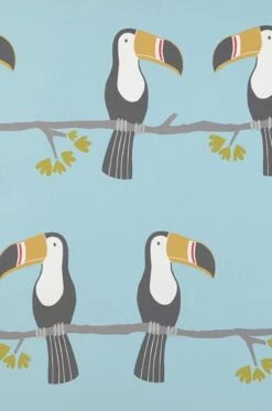 Tapete Croaking Roommate Pastelltürkis