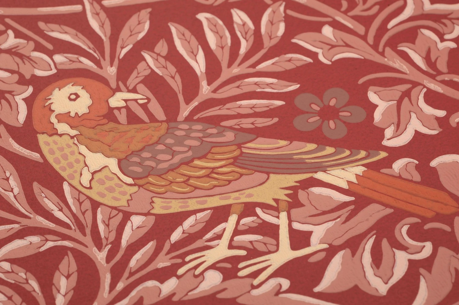 Tapete Morris Birds Rubinrot 3 Tapete Morris Birds Rubinrot – Bild 3