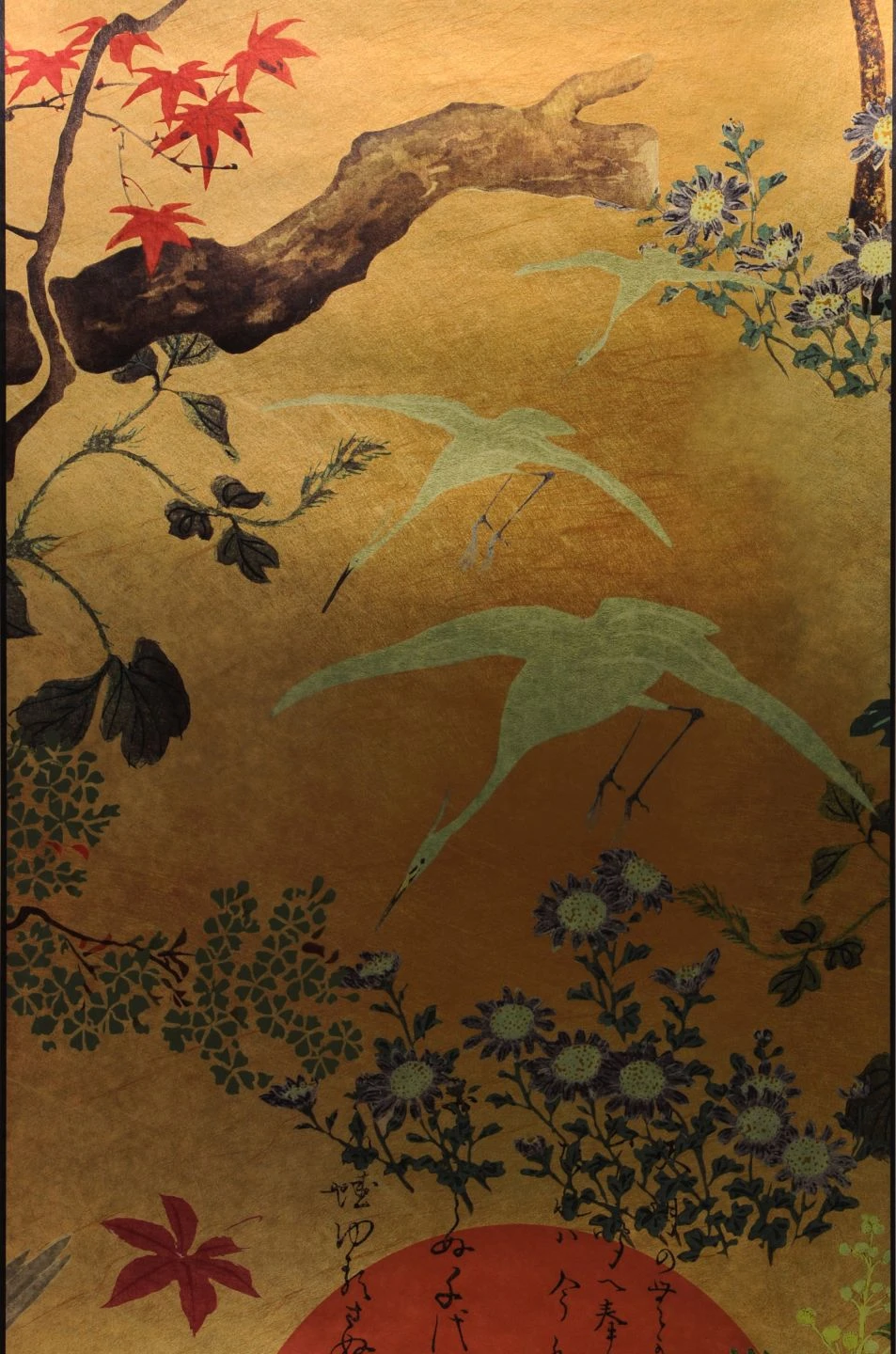 Wandbild Byobu Metallic Gelbgold 2 Wandbild Byobu Metallic Gelbgold - Image 2