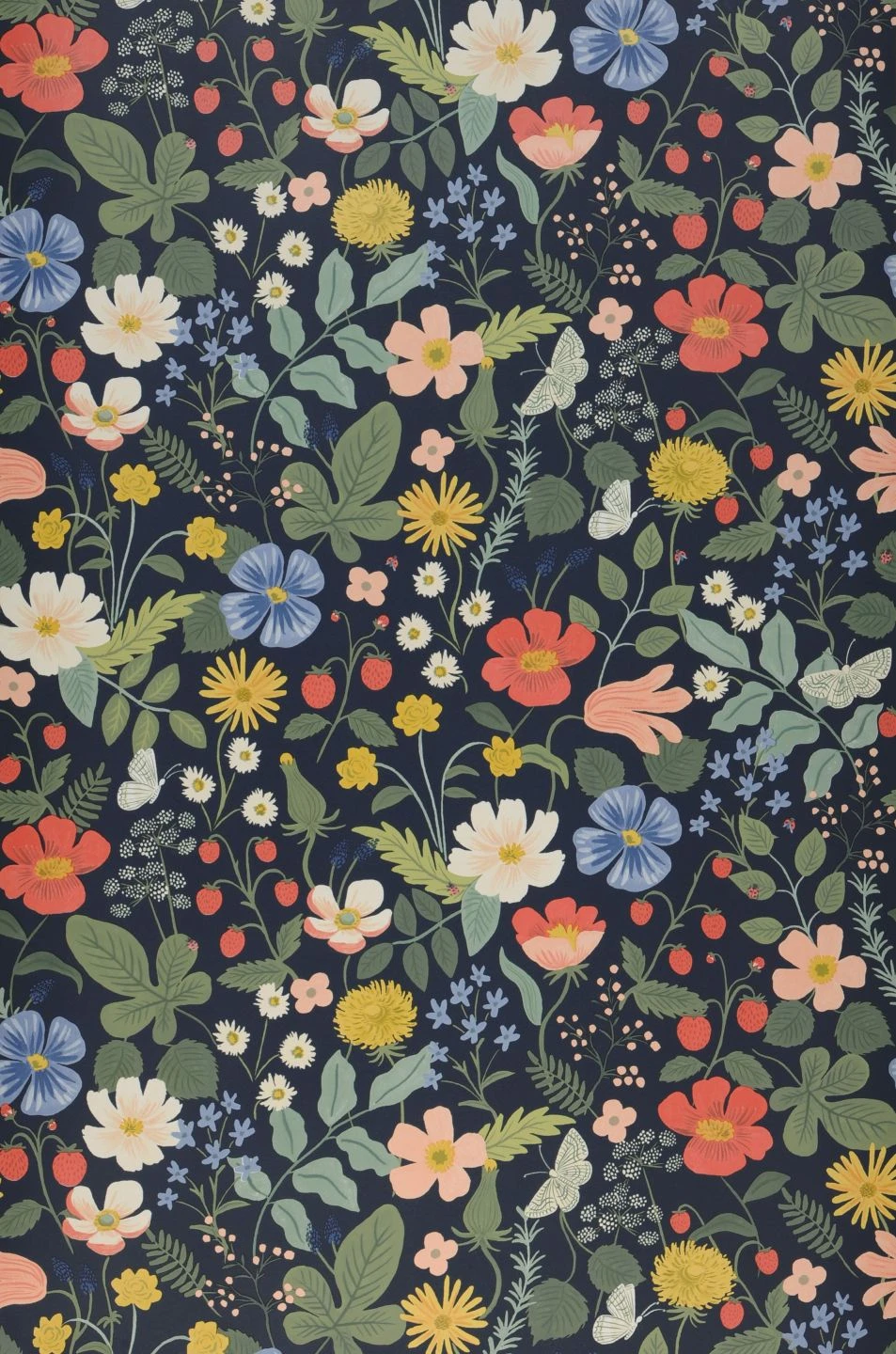 Tapete Strawberry Garden Stahlblau 1 Tapete Strawberry Garden Stahlblau