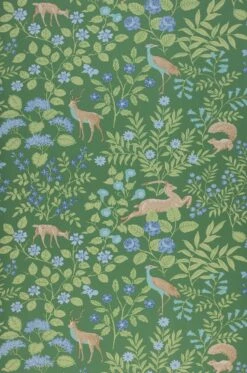 Selbstklebende Tapete Deer Love Smaragdgrün