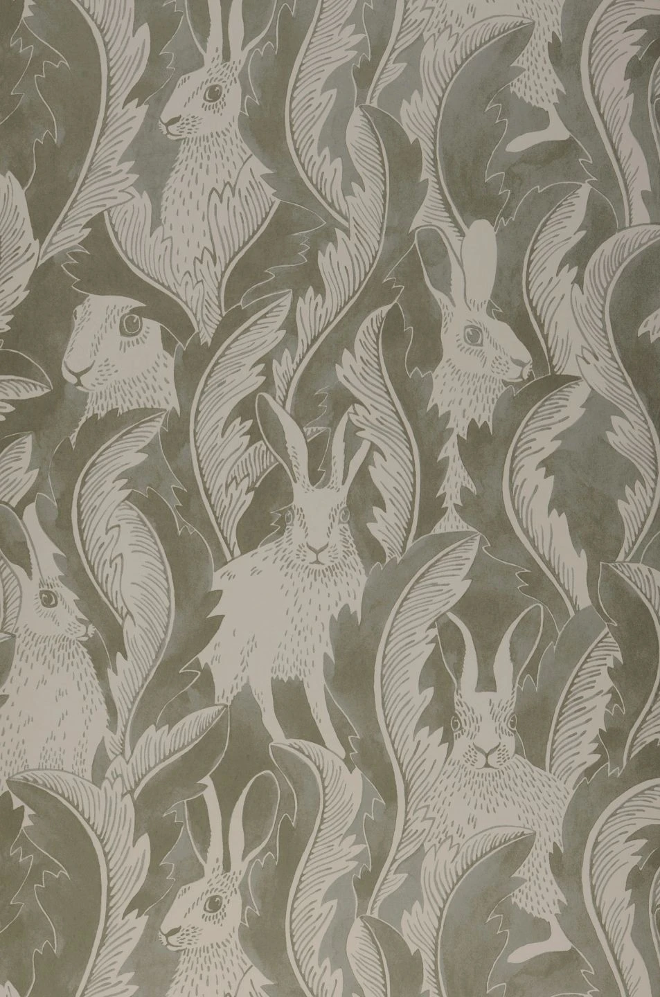 Tapete Hares In Hiding Schilfgrün 2 Tapete Hares In Hiding Schilfgrün – Bild 2