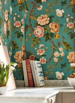 Tapete Amalfi Türkisblau -Tapetengeschäft Amalfi C 462941 2880x1440