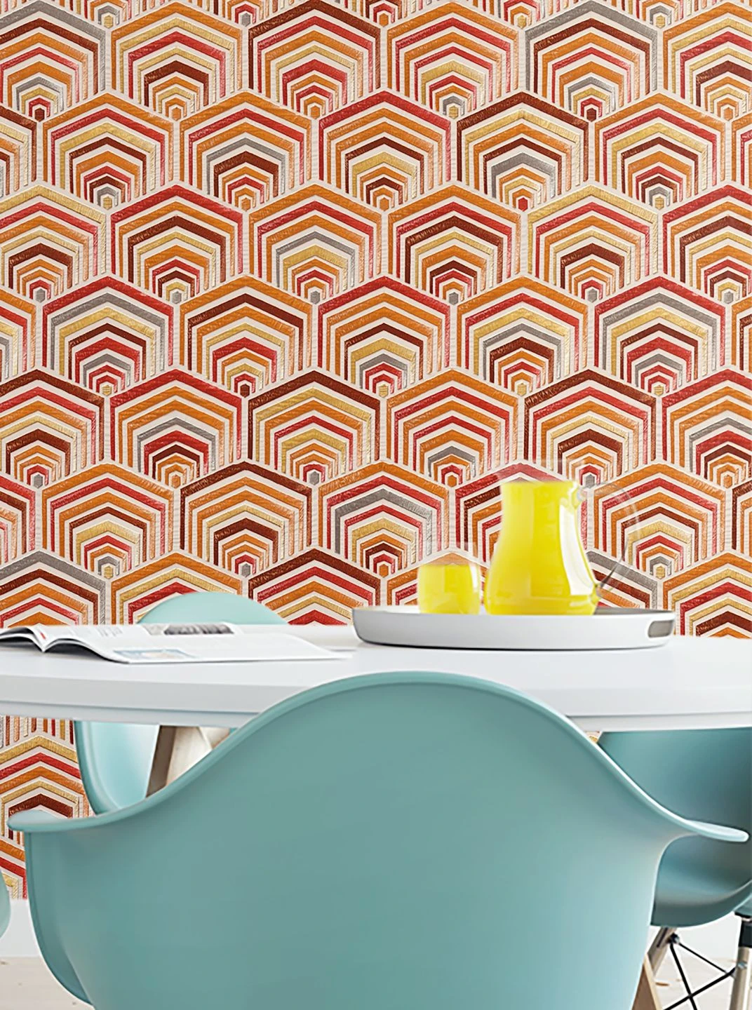 Tapete Baccara Orange 1 Tapete Baccara Orange