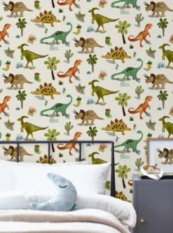 Tapete Dino Paradise Cremeweiss -Tapetengeschäft Dino Paradise B 432021 2880x1440