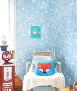 Tapete Drakhimlen Hellblau -Tapetengeschäft Drakhimlen 389032 B 2880x1440