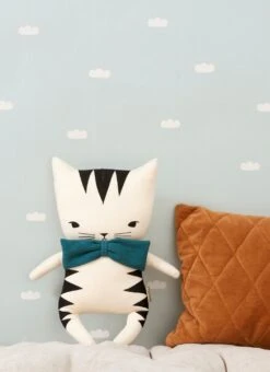 Tapete Dreamy Clouds Blassminttürkis