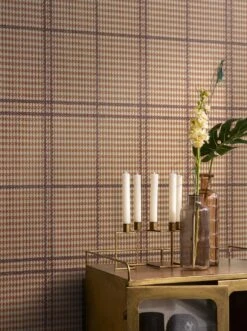 Tapete Glencheck Orange -Tapetengeschäft Glencheck B 251202 2880x1440