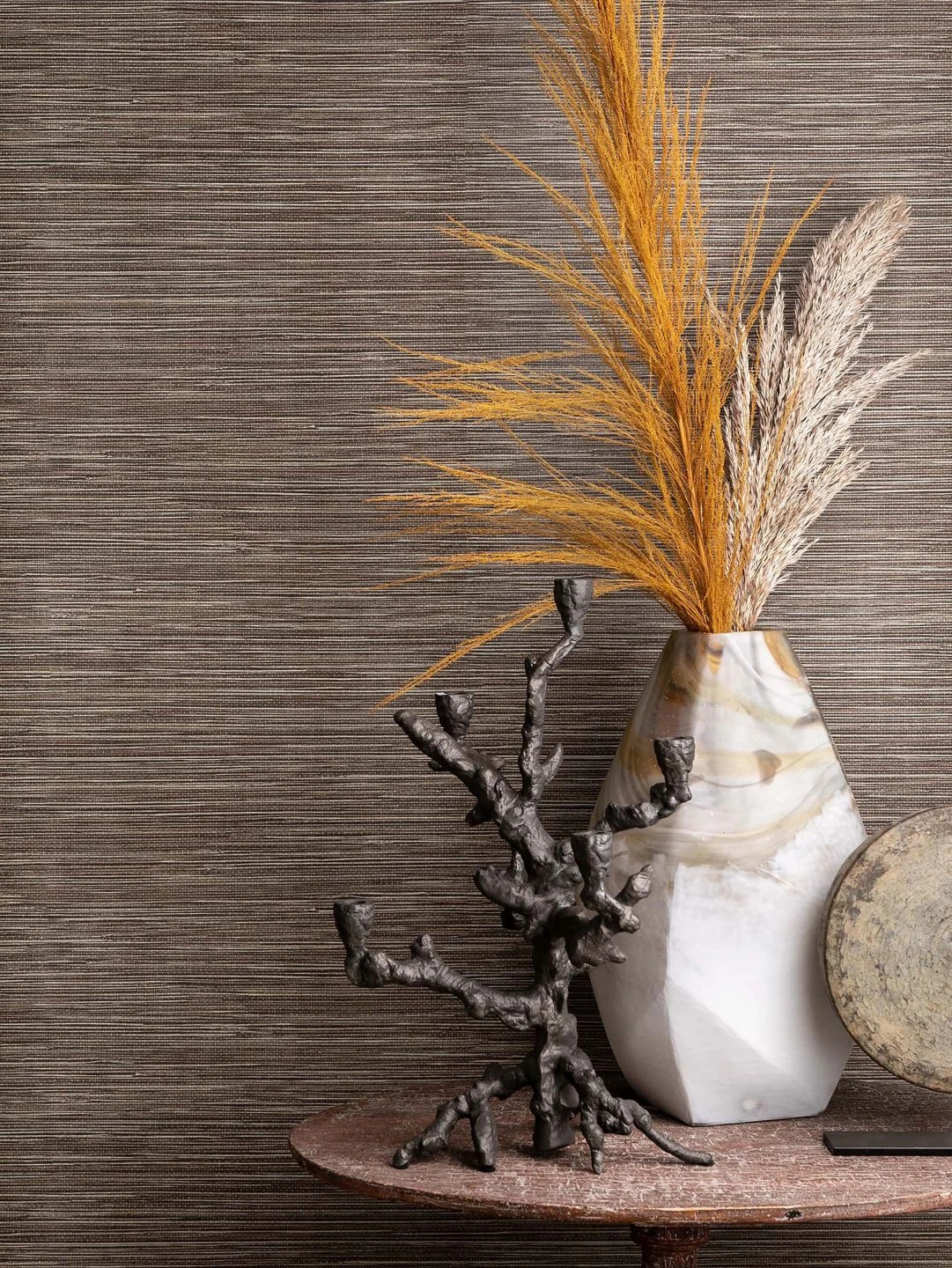 Tapete Grasscloth Illusion Dunkelbraun 4 Tapete Grasscloth Illusion Dunkelbraun - Image 4