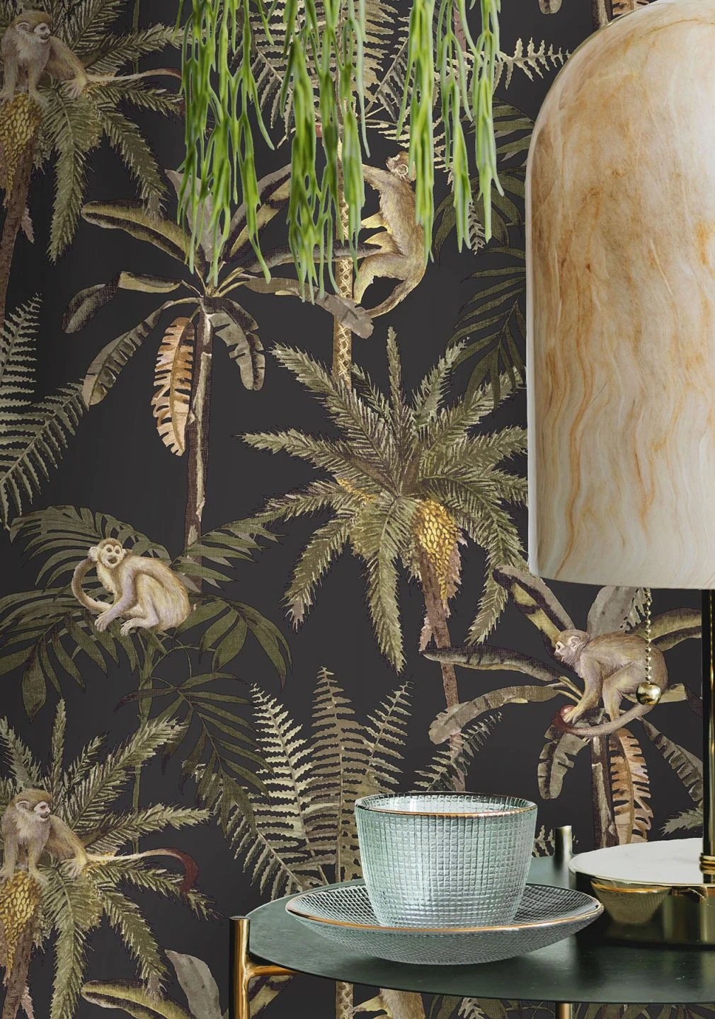 Tapete Greenery Schwarz 1 Tapete Greenery Schwarz