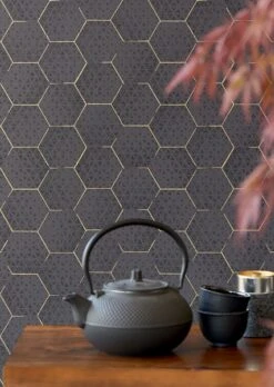 Tapete Hadeggo Schwarzgrau