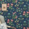 Selbstklebende Tapete Heirloom Floral Dunkelblau