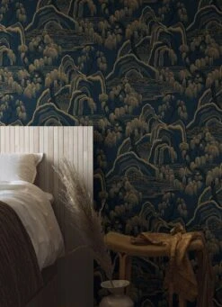 Tapete Japanese Garden Dunkelgraublau -Tapetengeschäft Japanese Garden B 451922 2880x1440