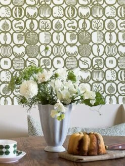 Tapete Julius Olivgrün