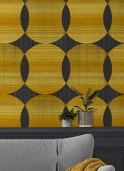 Tapete Kasavu Goldgelb Schimmer