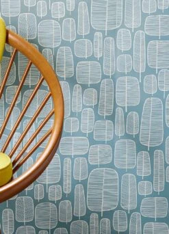 Tapete Little Trees Hellpastellblau