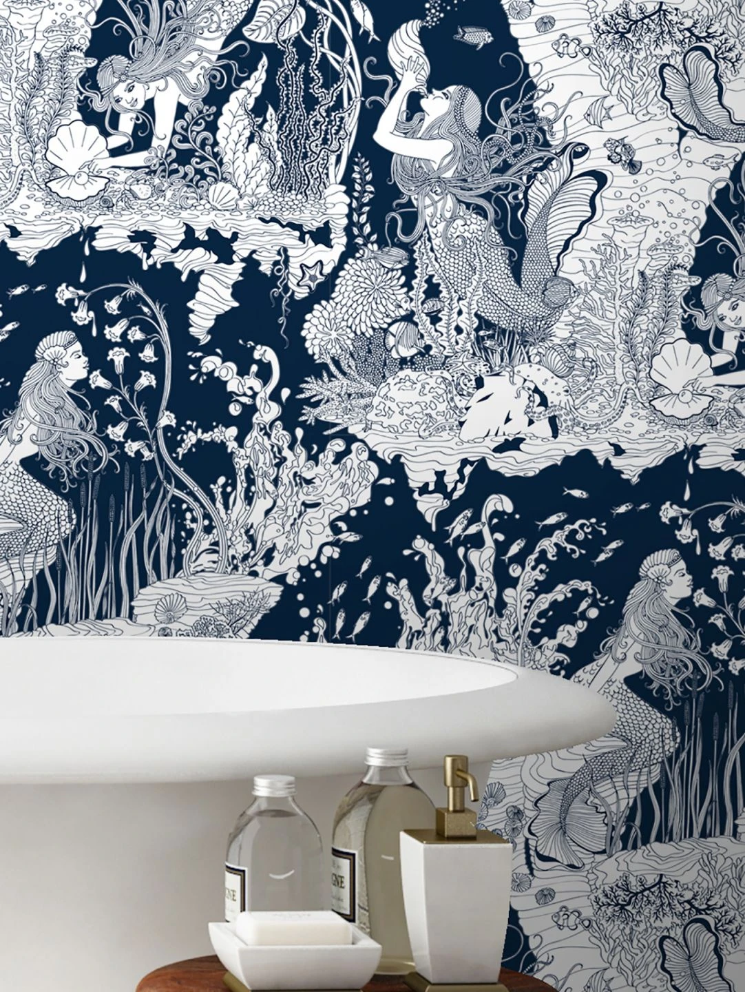 Tapete Mermaids Dunkelblau 1 Tapete Mermaids Dunkelblau