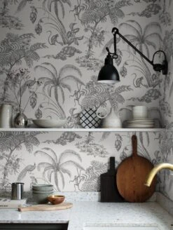 Tapete Moa Jungle Grauweiss -Tapetengeschäft Moa Jungle B 875161 2880x1440