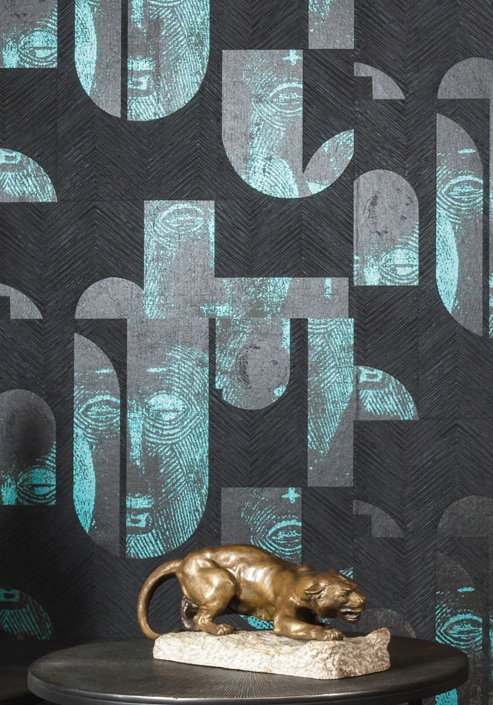 Tapete Orest Türkisblau Schimmer 1 Tapete Orest Türkisblau Schimmer