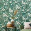Tapete Palmetto Perlopalgrün