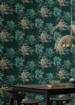 Tapete Palmier Imperial Schwarzgrün