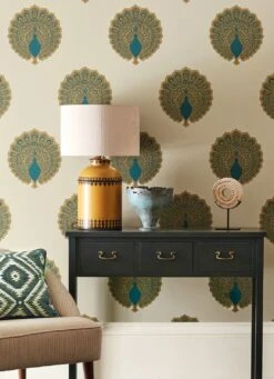 Tapete Peacock Style Perlgold -Tapetengeschäft Peacock Style B 462801 2880x1440