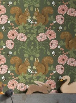 Tapete Pihla Kieferngrün