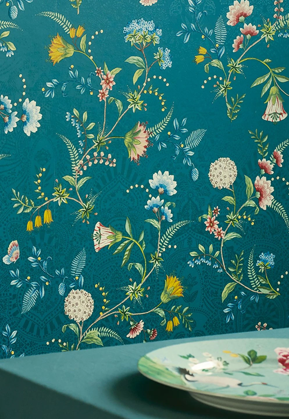 Tapete Pomona Wasserblau 1 Tapete Pomona Wasserblau