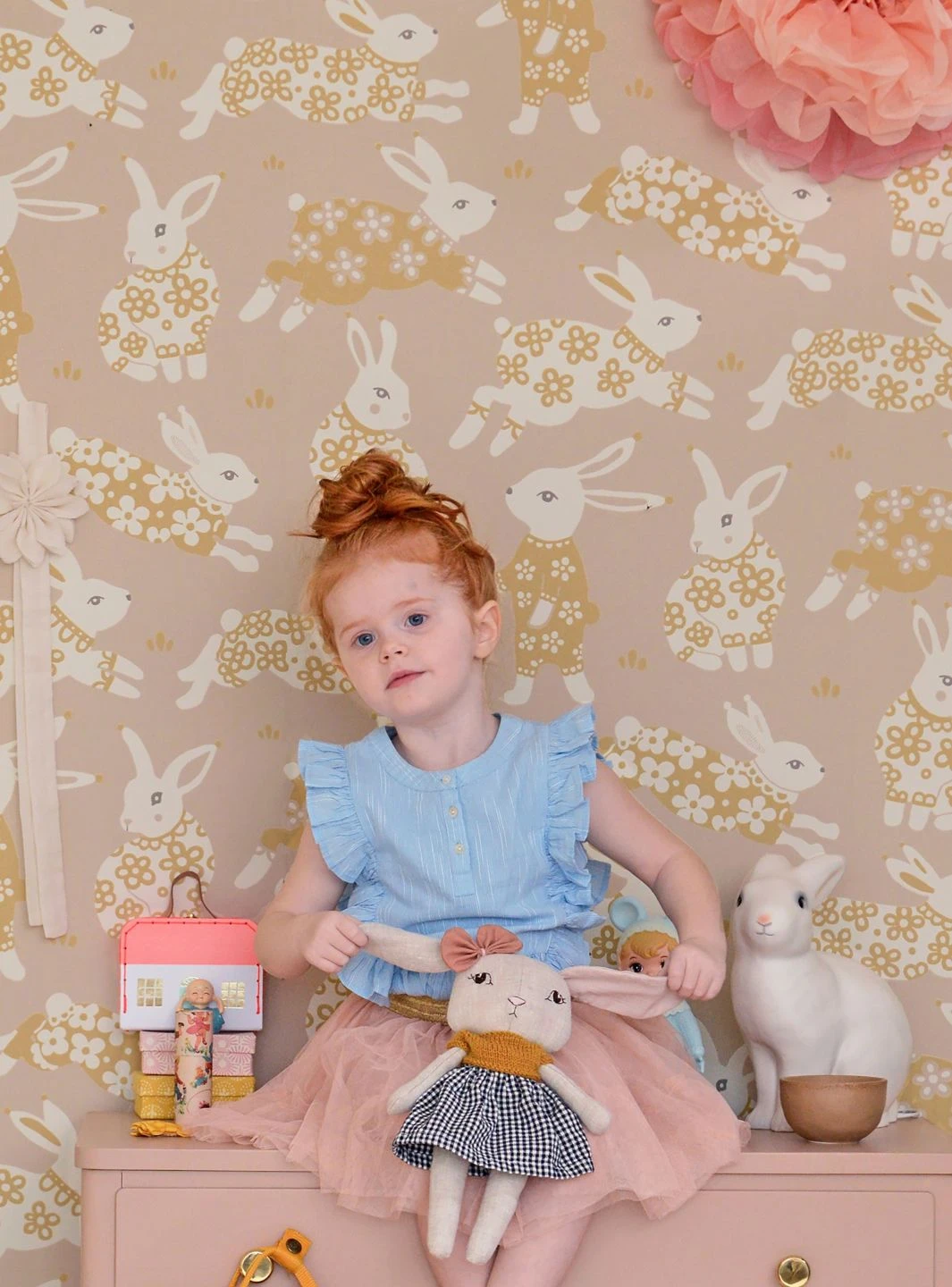 Tapete Rabbit Party Beige 4 Tapete Rabbit Party Beige – Bild 4