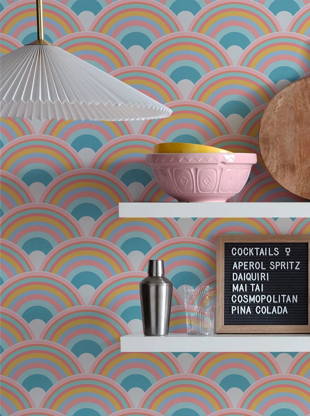 Tapete Retro Rainbow Rosatöne 1 Tapete Retro Rainbow Rosatöne