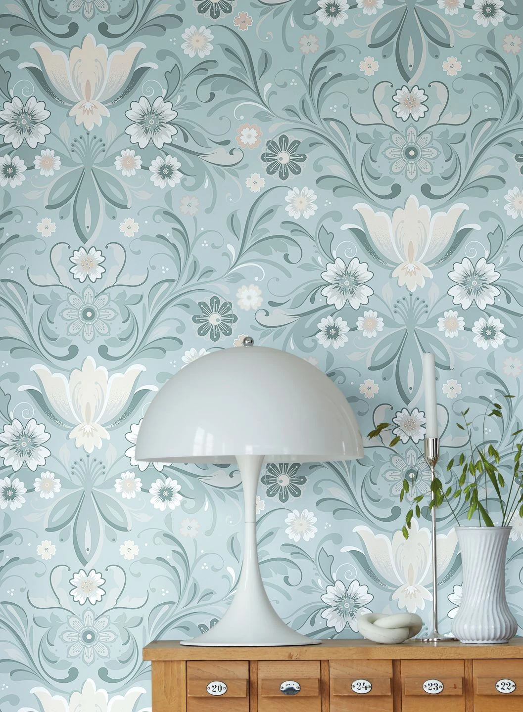Tapete Sanna Pastelltürkis 1 Tapete Sanna Pastelltürkis