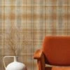 Tapete Shabby Tartan Orangebraun