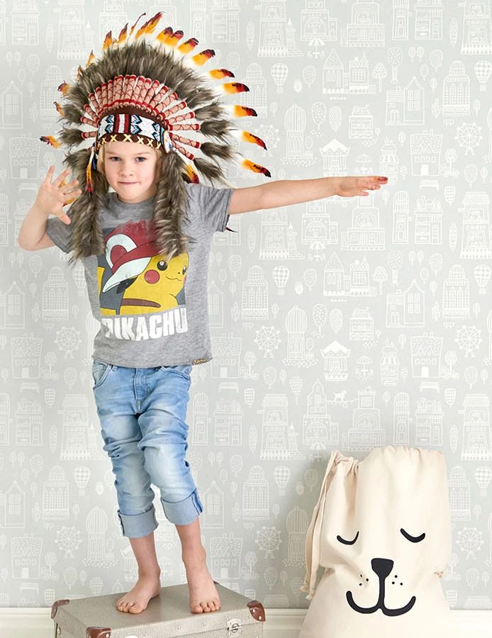 Tapete Small Town Hellgrau 3 Tapete Small Town Hellgrau – Bild 3