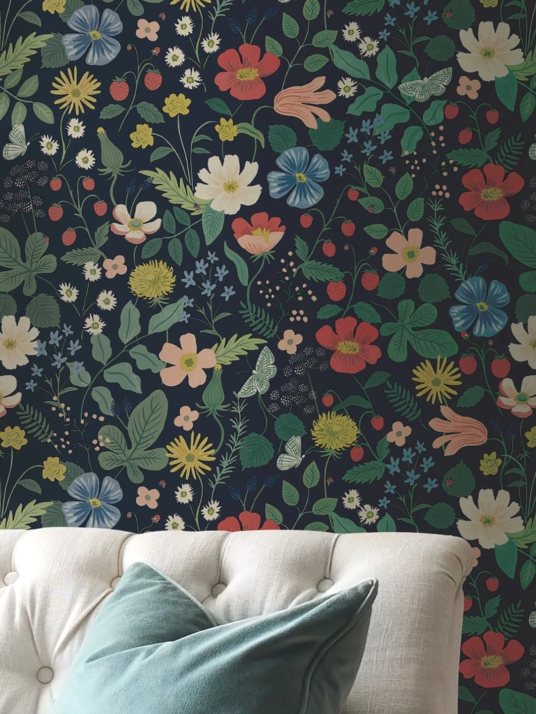 Tapete Strawberry Garden Stahlblau 2 Tapete Strawberry Garden Stahlblau - Image 2