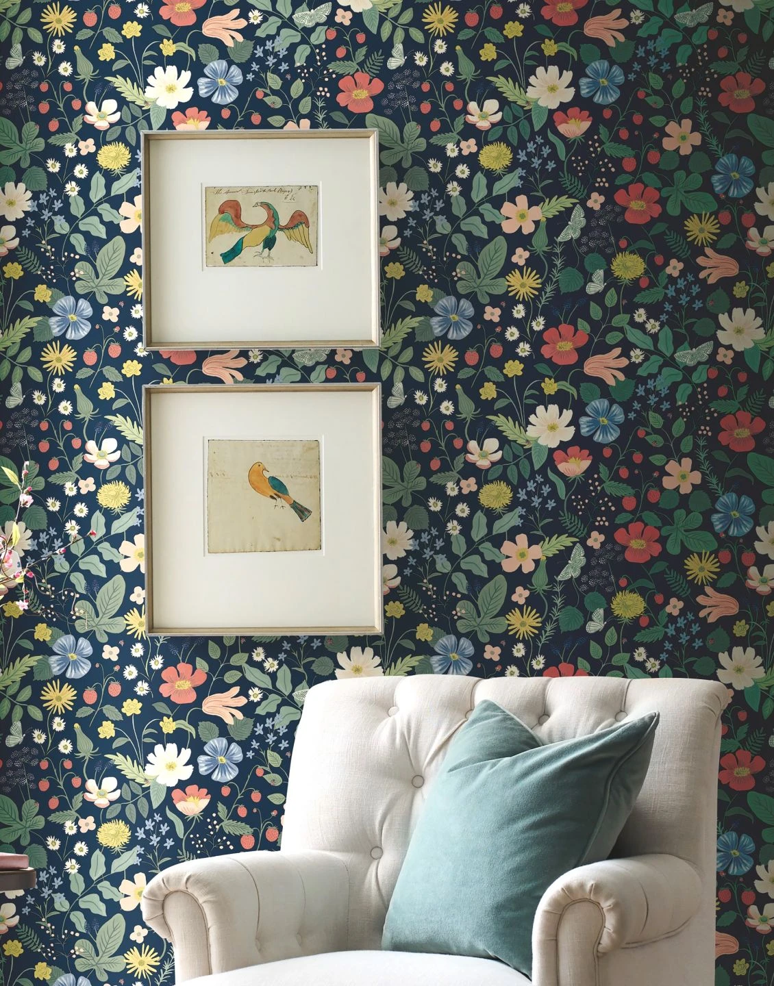 Tapete Strawberry Garden Stahlblau 3 Tapete Strawberry Garden Stahlblau - Image 3