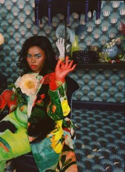 Tapete Tulip And Bird Graublau -Tapetengeschäft Tulip and Bird A 463211 2880x1440