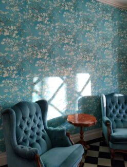 Tapete VanGogh Blossom Türkis -Tapetengeschäft VanGogh Blossom Q 450462 2880x1440