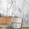 Wandbild White Marble Grauweiss