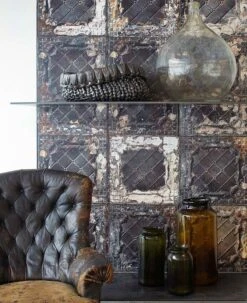 Tapete Brooklyn Tins 07 Graubraun -Tapetengeschäft brooklyn tins07 270127 b 2880x1440