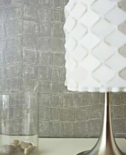 Tapete Croco 08 Silbergrau